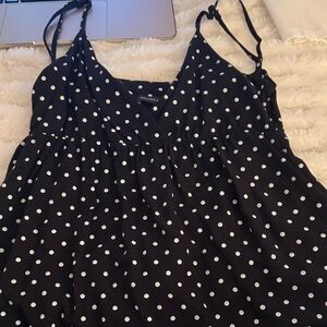Brandy Melville Black and White Polka Dot Camisole